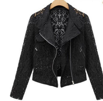 Cardigan de Encaje Calado Corto Versátil para Mujer