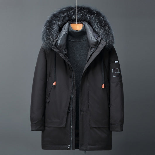 Sudadera Larga para Hombre con Cuello de Piel Pie Overcome - Image 3