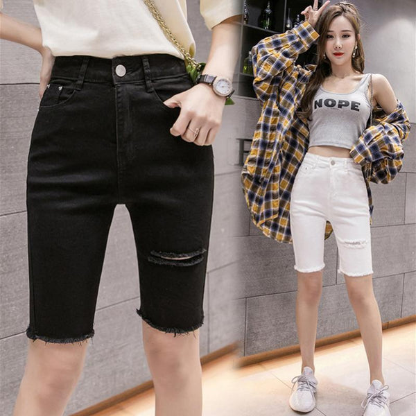Pantalones Skinny Rotos de Talle Alto