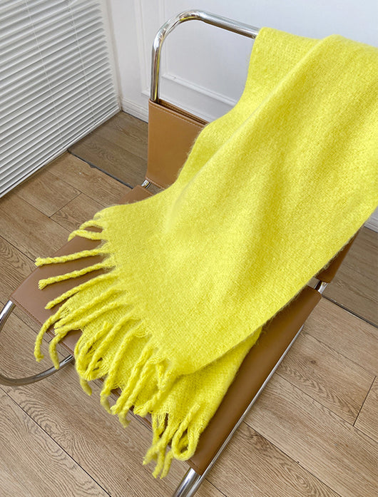 Bufanda de Mohair Premium en Colores Sólidos para Mujer - Image 6