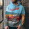 Sudadera Holgada Cómoda Route 66 con Impresión 3D para Hombre