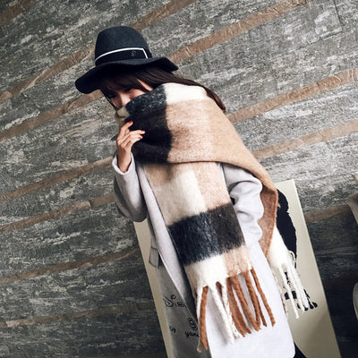 Bufanda Larga Estilo Coreano con Borlas - Abrigo Grueso para Otoño e Invierno - Image 6