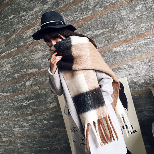 Bufanda Larga Estilo Coreano con Borlas - Abrigo Grueso para Otoño e Invierno - Image 6