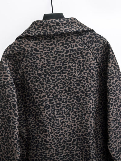 Abrigo Suelto Estampado Animal Print en Mezcla de Telas - Image 13