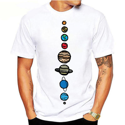 Playera Hombre Estampado Sistema Solar Cuello Redondo Manga Corta - Image 2