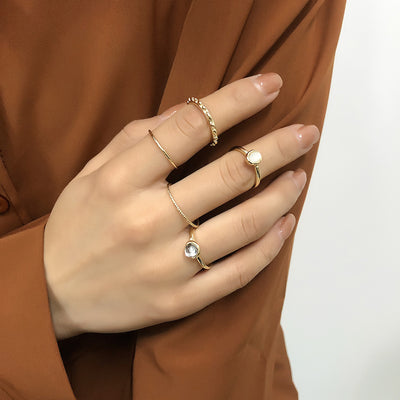 Anillos Articulados de Piedra Colorida con Acabado Metálico para Mujer - Image 13
