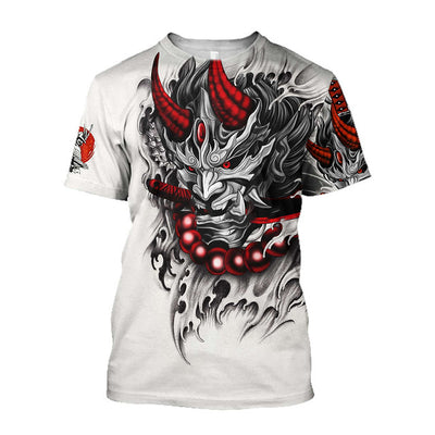 Camiseta Hombre Samurái 3D Cuello Redondo Diseño Impreso Suelta - Image 2