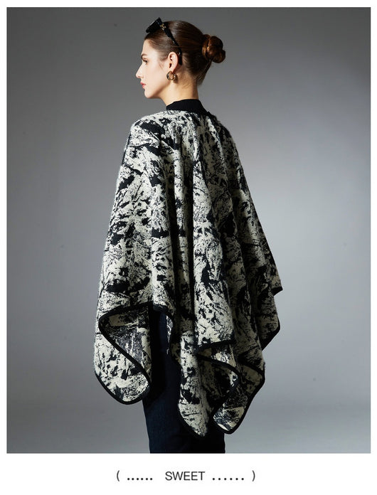Chal Jacquard de Pelo Artificial Tipo Visón con Pintura China - Primavera, Otoño e Invierno - Image 17