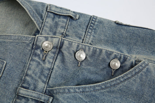Pantalones Cargo Denim Vintage Lavado Retro Unisex - Image 7
