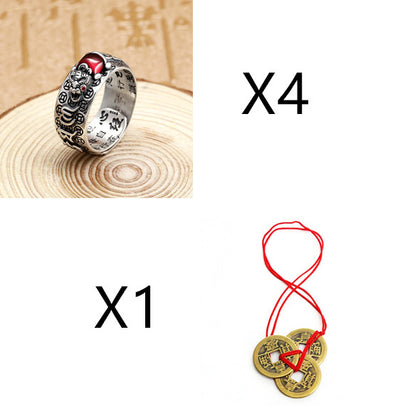 Anillo Pixiu Corazón Sutra Budista - Amuleto de Buena Suerte Unisex - Image 14