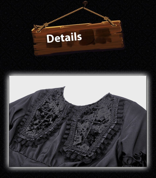 Vestido Gótico Muñeca con Cuello Ataúd - Image 15