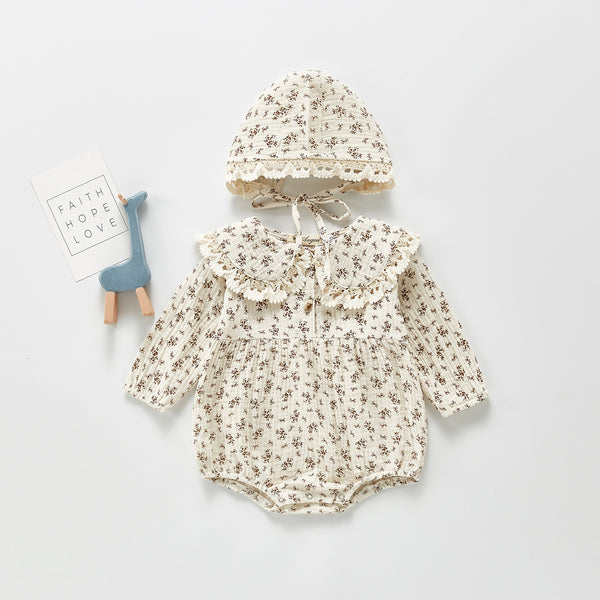 Bodys de Bebé Niña Otoño con Cuello Amplio y Estampado Floral