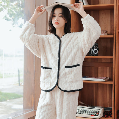 Pijama Cardigan Mujer Térmico Floral Suave - Conjunto Casa Acolchado - Image 3