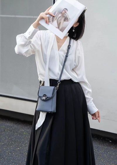 Bolso Bandolera de Cuero Genuino Estilo Coreano Multiuso - Image 19