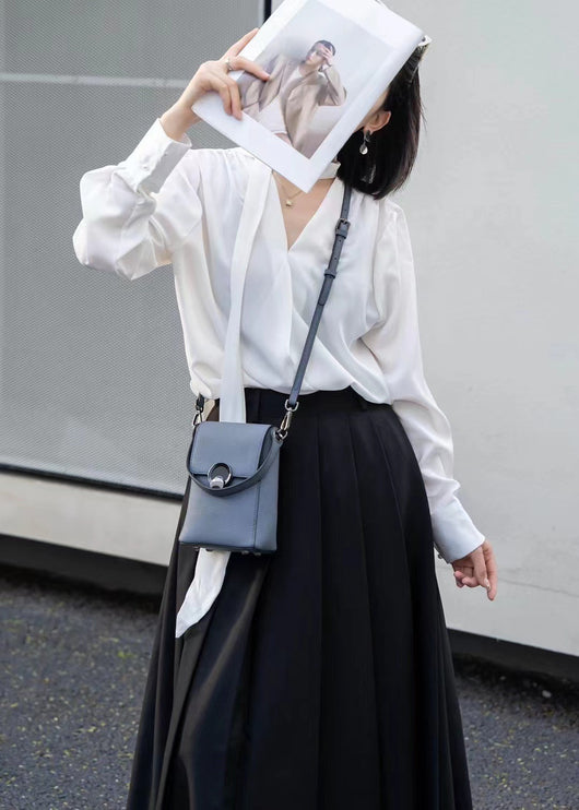 Bolso Bandolera de Cuero Genuino Estilo Coreano Multiuso - Image 19