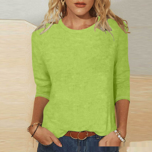 Blusa Casual Cuello Redondo Manga 3/4 para Mujer - Image 5