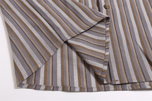 Camisa Suelta de Rayas Verticales para Hombre - Image 12