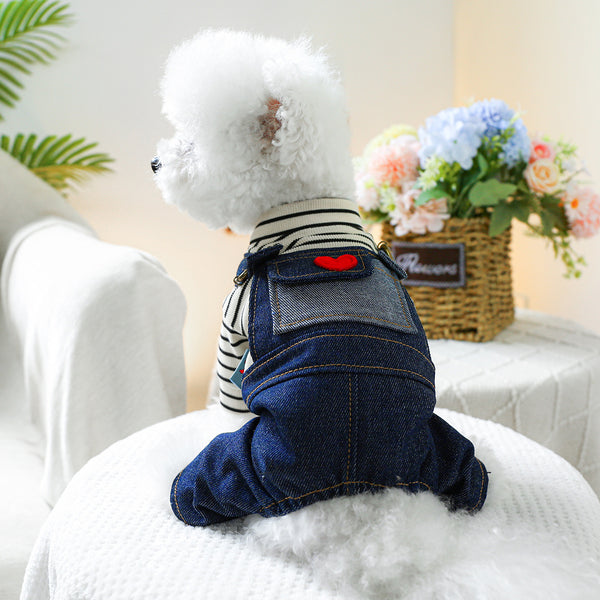 Ropa para Perro de Cuatro Patas con Diseño Corazón Vintage