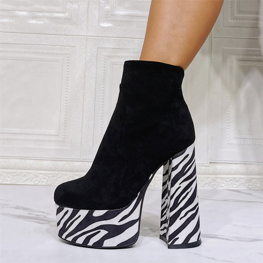 Botas Cortas de Plataforma y Tacón Grueso para Mujer - Tallas Grandes - Image 13