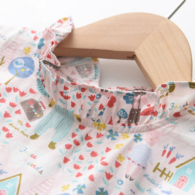 Vestido Infantil Estampado Patchwork Manga Corta - Image 14