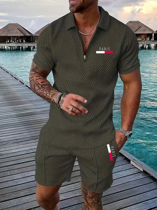 Traje de Baño Casual Retro Cuadros PARIS con Parche Térmico para Hombre - Image 10