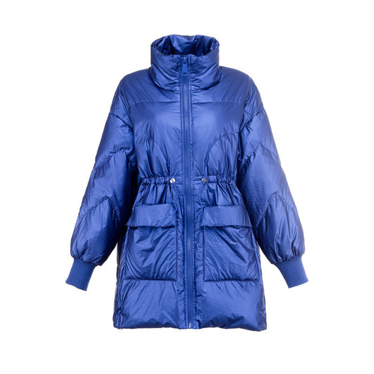 Chaqueta de Plumas de Pato Blanca Suelta con Brillo - Image 10
