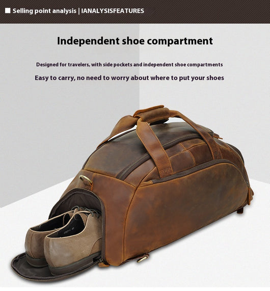 Mochila de Cuero Retro para Hombre - Gran Capacidad para Aventuras al Aire Libre - Image 11