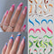Stickers de Uñas con Diseño de Líneas Abstractas y Cintas Acuarela