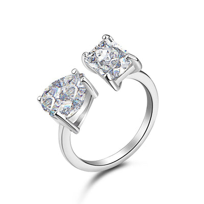 Anillo de Diamante de Alto Carbono en Plata de Ley Lujo - Image 9