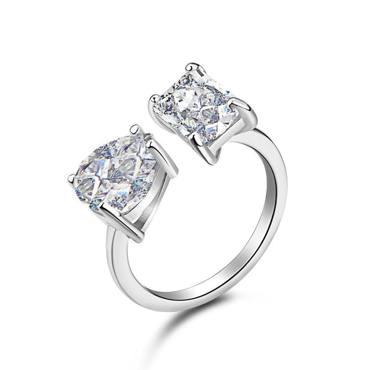 Anillo de Diamante de Alto Carbono en Plata de Ley Lujo - Image 9