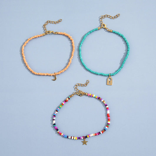 Pulsera de Tobillo con Cuentas de Arroz Multicolor - Image 8