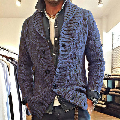 Cardigan Marrón Entallado con Cuello de Solapa y Mangas Largas Acolchado - Image 9