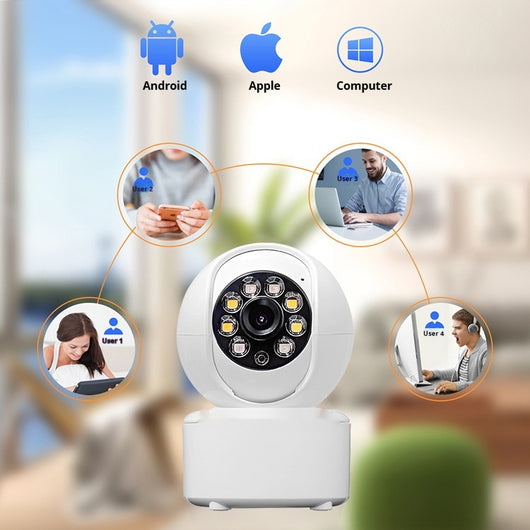 Cámara de Seguridad Panorámica HD 1080p con Bluetooth y Doble Iluminación