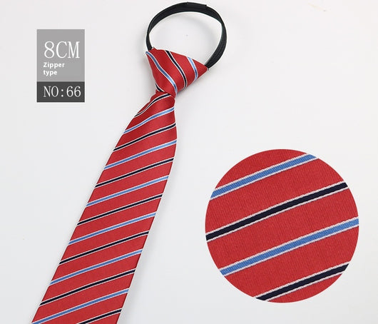 Corbata Negra Rayada Azul con Cierre Rápido - Corbata Ejecutiva Lazy Zip - Image 67