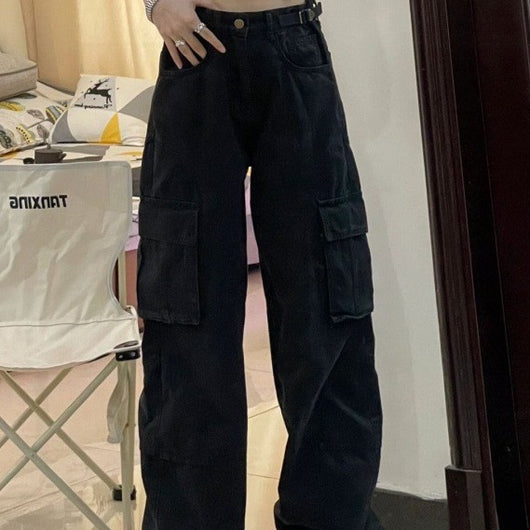 Jeans Rectos Retro con Dobladillo Mop