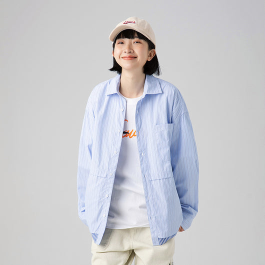 Camisa Azul de Rayas Verticales para Hombre - Image 9