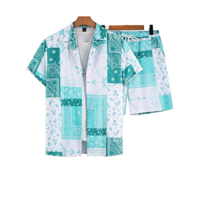 Conjunto Retro 2 Piezas: Playera y Shorts Estampado 3D Contraste - Image 5