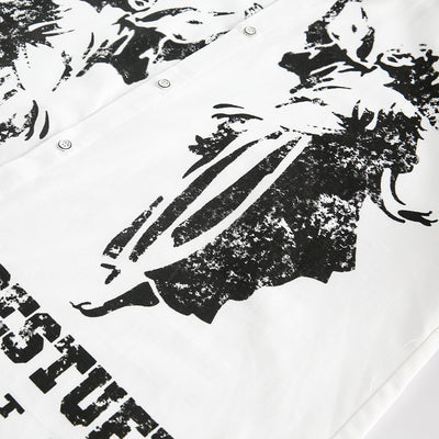 Camisa Casual Estampada en Blanco y Negro para Hombre - Image 4