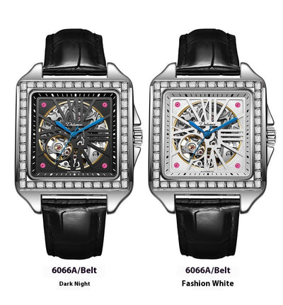 Reloj Automático de Diseño Cuadrado con Diamantes - Image 18