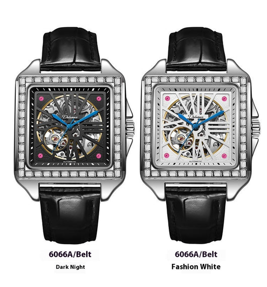 Reloj Automático de Diseño Cuadrado con Diamantes - Image 18