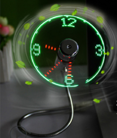 Ventilador USB Mini Flexible con Reloj LED y Luz Ajustable - Image 3