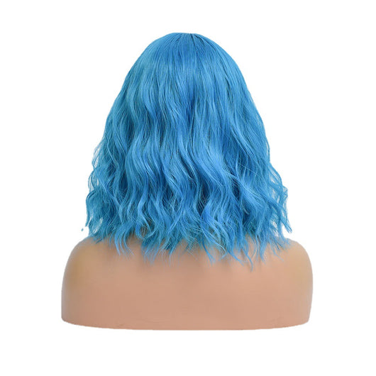 Peluca Rizada Azul Claro Estilo Europeo - Cabello Sintético Corto para Mujer - Image 10