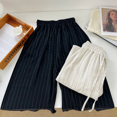 Pantalones Anchos de Lino y Algodón a Rayas - Comodidad Absoluta - Image 17