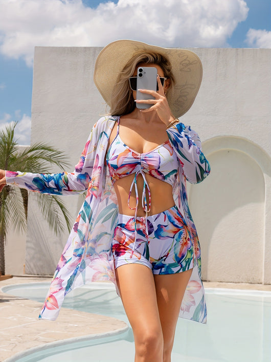 Traje de Baño Hombre y Mujer - Bóxer Bikini Tres Piezas Estilo Moderno - Image 11