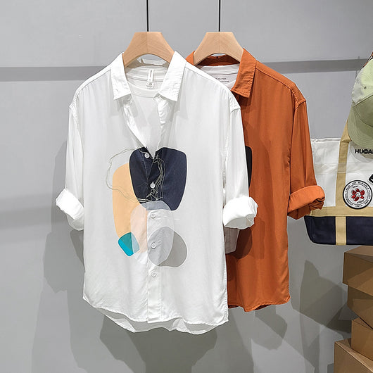 Camisa Casual de Solapa con Estampado para Hombre - Image 10