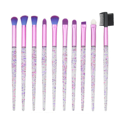 Set de Brochas de Maquillaje con Diseño Cielo Estrellado y Mango Transparente - Image 5
