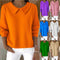 Blusa Suelta Casual de Manga Larga en Colores Lisos