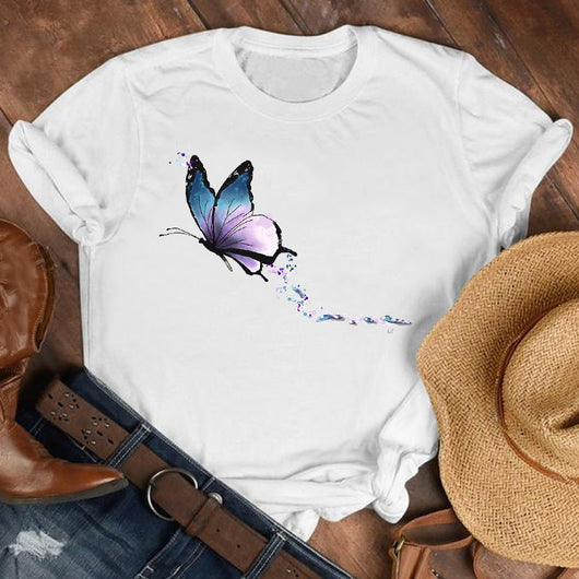 Vestido Corto Estampado con Mariposas y Flores para Niña - Image 10