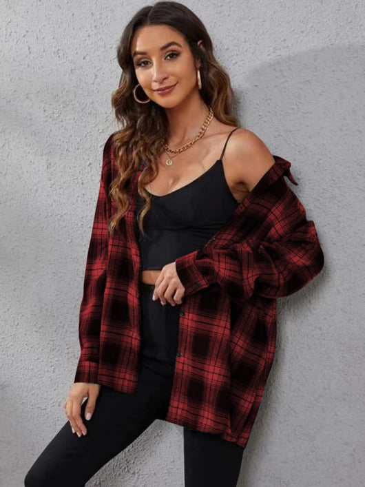 Cardigan Cuadros Suelto para Mujer - Image 17