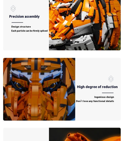 Bloques de Construcción Cabeza de Tigre - Modelo Animal Armable con Grifo Creativo - Image 7